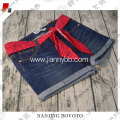 Tear resistance red belt girls  jeans